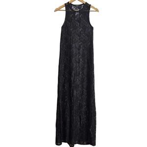 NWT Nasty Gal Womens Black Sheer Lace Maxi Dress Size S Whimsigoth Fairy Grunge